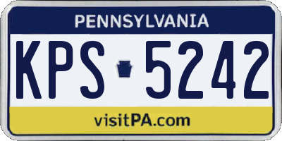 PA license plate KPS5242