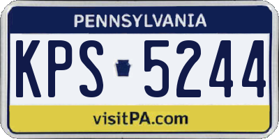 PA license plate KPS5244