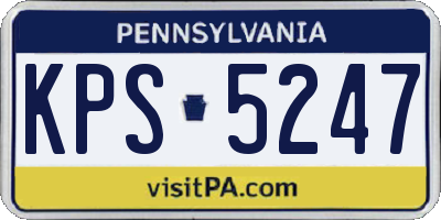 PA license plate KPS5247