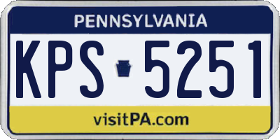 PA license plate KPS5251