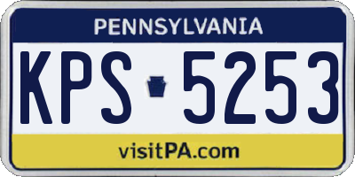 PA license plate KPS5253