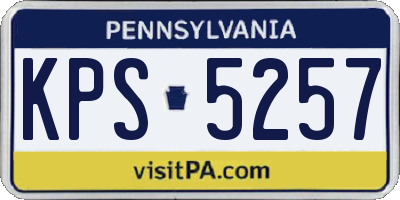PA license plate KPS5257