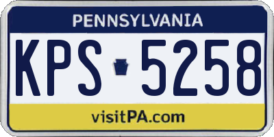 PA license plate KPS5258