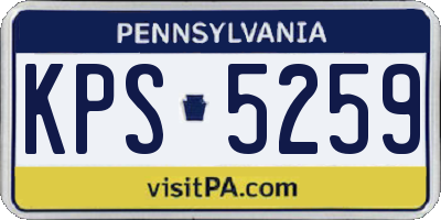 PA license plate KPS5259