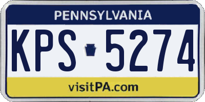 PA license plate KPS5274