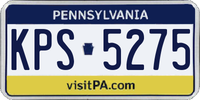 PA license plate KPS5275
