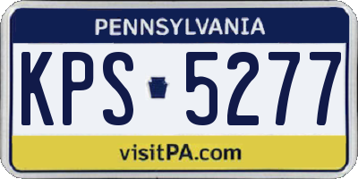 PA license plate KPS5277