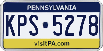PA license plate KPS5278