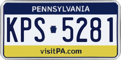 PA license plate KPS5281