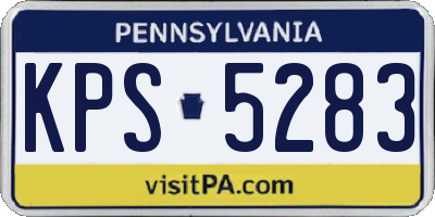 PA license plate KPS5283