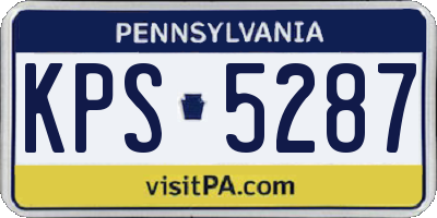 PA license plate KPS5287