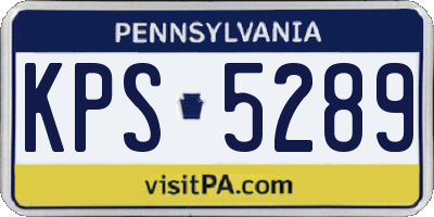 PA license plate KPS5289