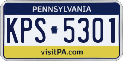 PA license plate KPS5301
