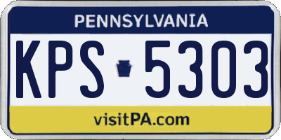 PA license plate KPS5303