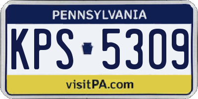 PA license plate KPS5309