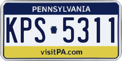 PA license plate KPS5311