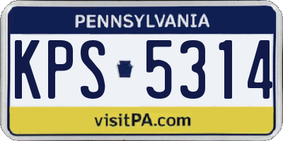 PA license plate KPS5314