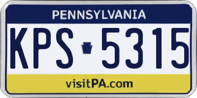PA license plate KPS5315