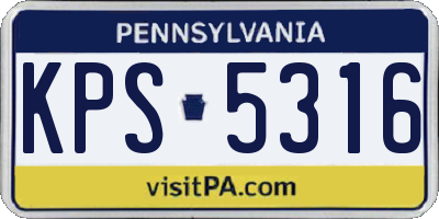 PA license plate KPS5316