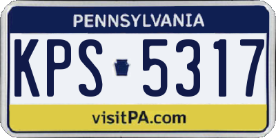 PA license plate KPS5317