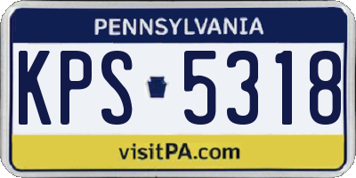 PA license plate KPS5318