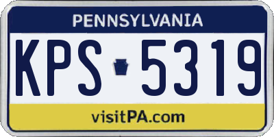 PA license plate KPS5319