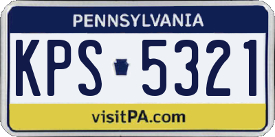 PA license plate KPS5321