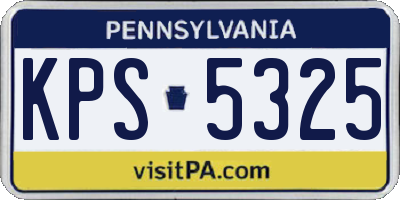 PA license plate KPS5325