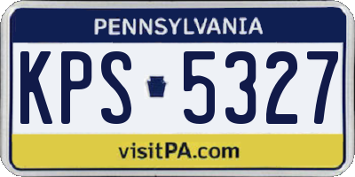 PA license plate KPS5327