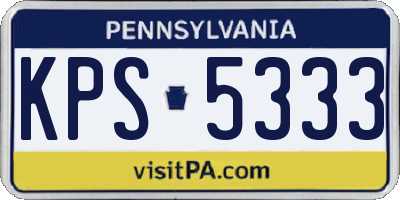 PA license plate KPS5333