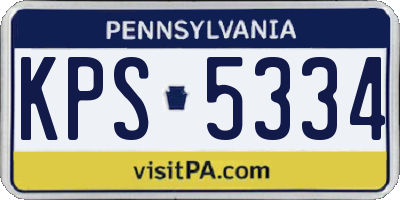 PA license plate KPS5334