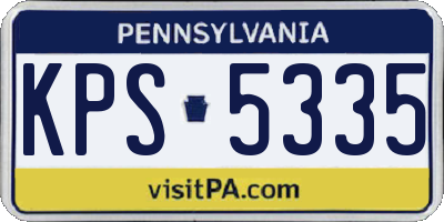 PA license plate KPS5335