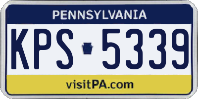PA license plate KPS5339