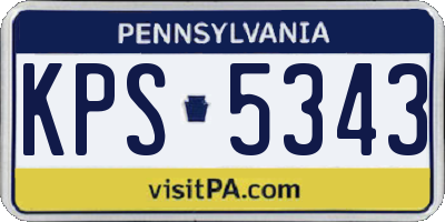 PA license plate KPS5343