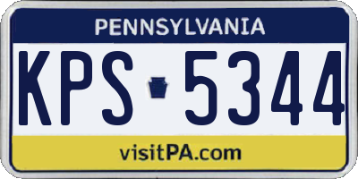 PA license plate KPS5344
