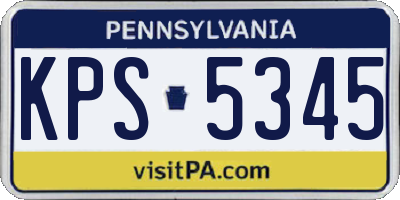 PA license plate KPS5345