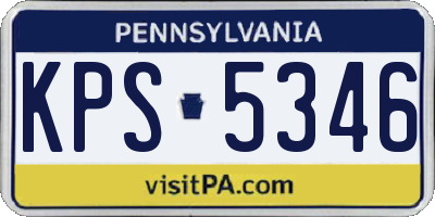 PA license plate KPS5346