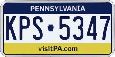 PA license plate KPS5347