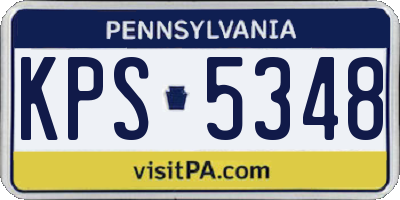 PA license plate KPS5348