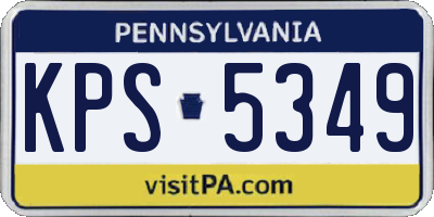 PA license plate KPS5349