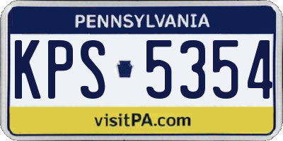 PA license plate KPS5354