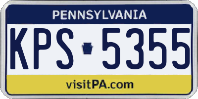 PA license plate KPS5355