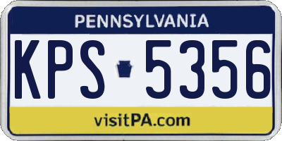 PA license plate KPS5356