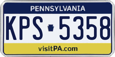 PA license plate KPS5358