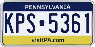 PA license plate KPS5361