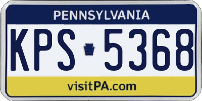 PA license plate KPS5368