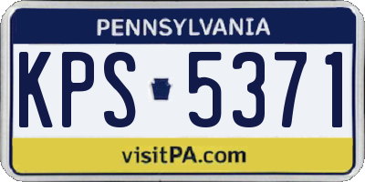 PA license plate KPS5371
