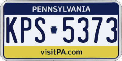 PA license plate KPS5373