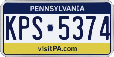 PA license plate KPS5374