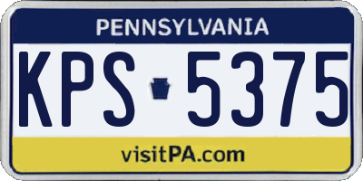 PA license plate KPS5375